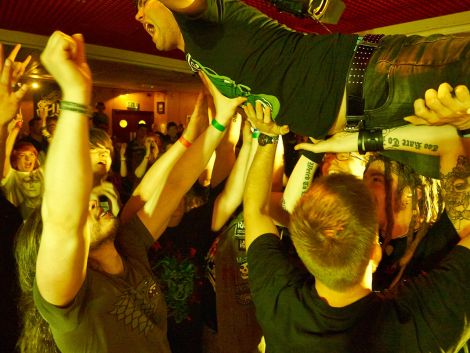 Heavy Metal Buffet's Shetland Rock Festival in typically energetic form back in 2014. Photo: Chris Brown