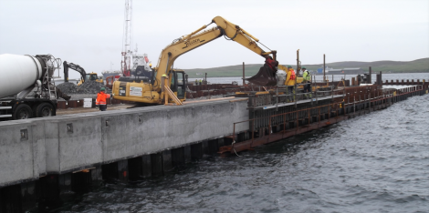 The concrete team beginning shuttering and pouring the cope beam. Photo: Tulloch Developments