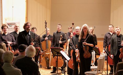 The Scottish Chamber Orchestra receiving a prolonged applause after a 'dazzling and breathtaking' performance. Photo: Hans J Marter/Shetland News