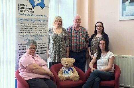 Shetland Bereavement Support Service volunteers (left to right): Linda Massie, Magdalena Gibson, Jim Shepherd, Ellen Hughson and Gwen Williamson.