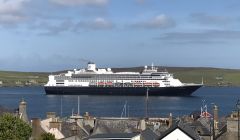 The cruise ship Rotterdam in Lerwick Harbour on Tuesday afternoon - one of an expected 76 vessels this summer. Photo: Shetland News/Neil Riddell.