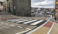 The new traffic measures start at Church Road and carry on to the Viking Bus Station. Photo: Shetland News.