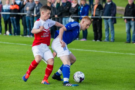 Man of the match James Aitken scored the blues' second goal. Photo: Steven Johnson.