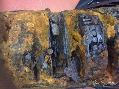 The ammunition was discovered by divers near Sellaness last weekend. Photo courtesy of Lerwick Police Station.