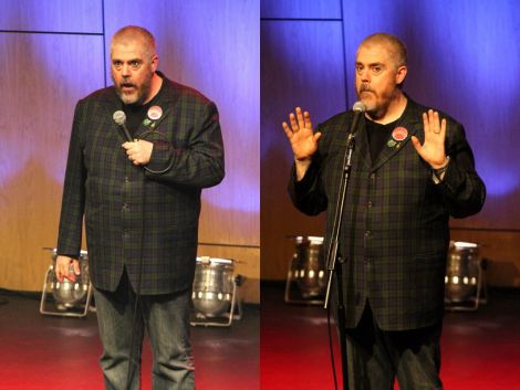 Comedian Phill Jupitus performing at Mareel on Saturday night. Photos: Davie Gardner.