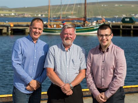 New Lerwick Port Authority chairman Ronnie Gair (centre) with deputy chairman John Henderson (left) and new board member Steven Hutton.