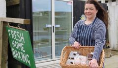 Lynn Johnson at her cake fridge earlier this year. Photo: Hans J Marter/Shetland News