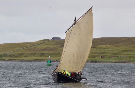 The replica sixteen Vaila Mae in full sail - Photos: Hans J Marter/Shetland News