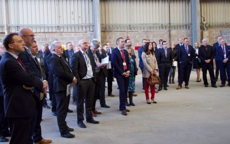 Guests listening to speeches at the opening at Dales Voe.