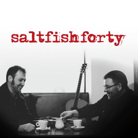 Saltfishforty duo Brian Cromarty and Douglas Montgomery on the cover of their new album Bere.