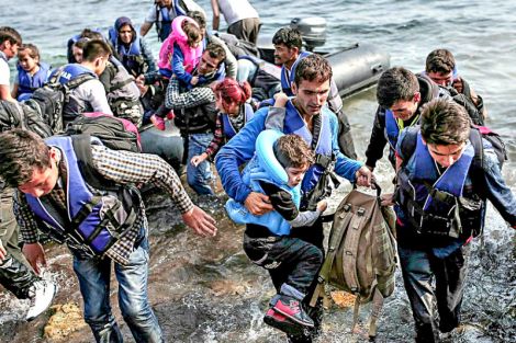 Syrian refugees fleeing to safety in the Mediterranean. Photo by Freedom House with Creative Commons approval.