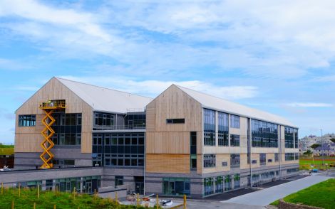 With the building nearing completion, plans are being made to move pupils into the new school in late October. Photo courtesy of Shetland Islands Council.