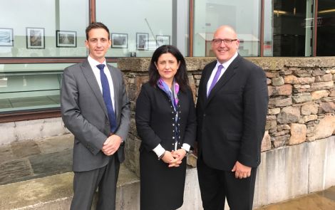 Flybe's Vincent Hodder (right) said the airline was "generally pleased" with the early days of its islands service.