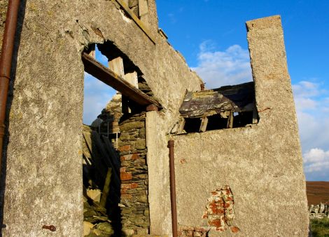 The Windhouse has been left in ruins for years. Photo: Shetland News