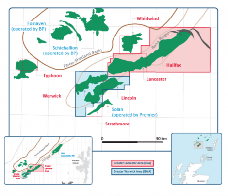 Hurricane assets to the west of Shetland.