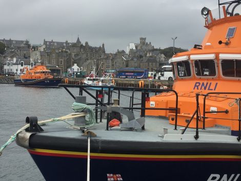 relief lifeboat Margaret Joan and Fred Nye stood in while work was carried out on Michael and Jane Vernon (in the background).