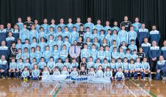 Members of the various Lerwick Thistle teams in the new kit. Photo: Scott Goudie