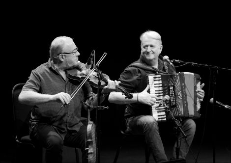 Aly Bain and Phil Cunningham delivered another night of mirth and music at Mareel on Friday. Photo: Dale Smith.