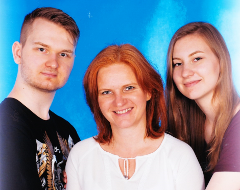 English language students Krystian Lis, Ewa Lis and Monika Lis.