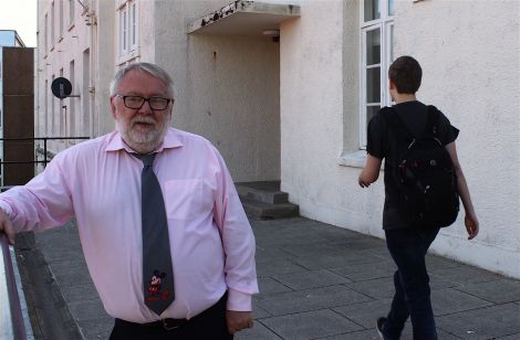 George McGhee outside the Janet Courtney hostel. Photo: Chris Cope/Shetland News