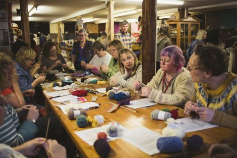 Fair Isle knitting with Hazel Tindall at Jamieson & Smith was one of the many workshops held over the nine day long event. All photos: Calum Toogood.