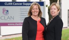 Clan chief executive Dr Colette Backwell (left) and Loganair's commercial director Kay Ryan. Photo: Loganair