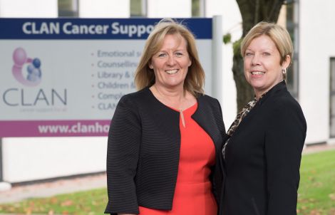 Clan chief executive Dr Colette Backwell (left) and Loganair's commercial director Kay Ryan. Photo: Loganair