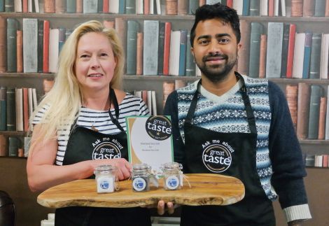 Shetland Sea Salt business partners Kaye Sandison and Akshay Borges hope to be able to move to larger premises soon.