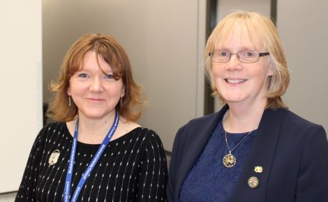 Anderson High School headteacher Valerie Nicolson (left) and SIC children's services director Helen Budge.