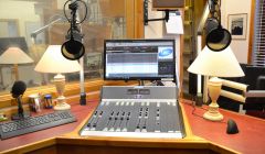 The main control desk at SIBC's Market Street studio. Photo: Shetland News/Neil Riddell.