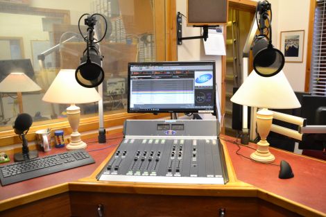 The main control desk at SIBC's Market Street studio. Photo: Shetland News/Neil Riddell.