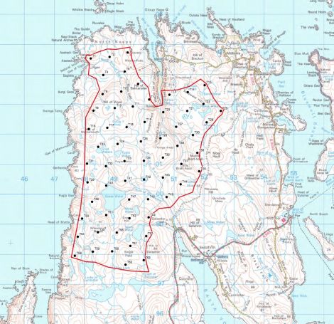 A map indicating where the turbines could be located.