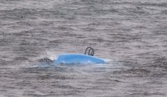 A can bank in the sea in Uyeasound in Unst. Photo: Steven Spence