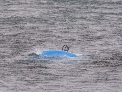 A can bank in the sea in Uyeasound in Unst. Photo: Steven Spence