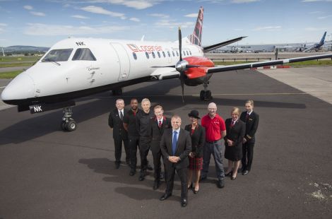 Loganair managing director Jonathan Hinkles (front) says it is enviable prices will prise on routes to and from Sumburgh.