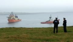 The helicopter salvage operation under way in August 2013. Photo: Garry Sandison