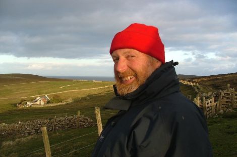 Jon Castle visiting Bressay in June 2005. Photo: Jonathan Wills