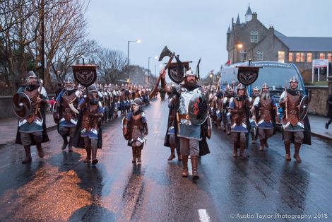 Lerwick Up Helly Aa gets under way. All photos: Austin Taylor