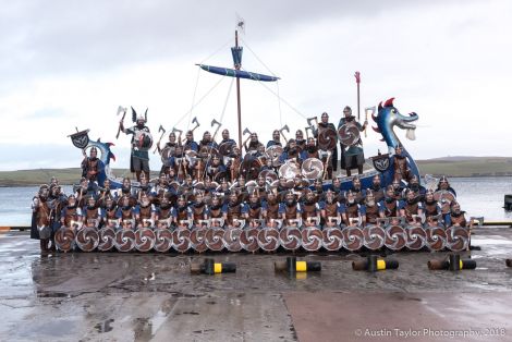 The 2018 Lerwick Up Helly Aa jarl squad.