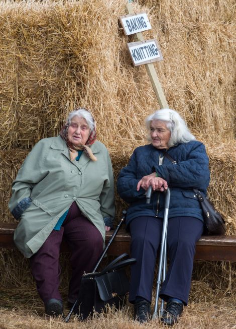 Bringing people together. Patry Isbister and (right) Violet Johnson, both Dale of Walls, enjoy the social occasion of the show.