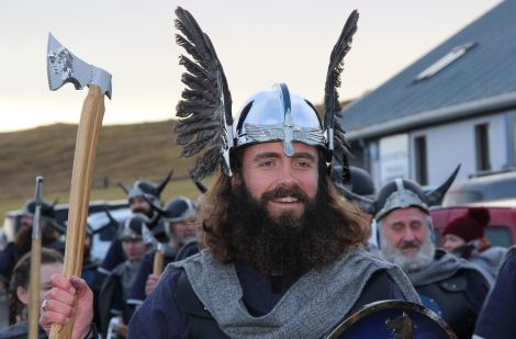 Nesting and Girlsta guizer jarl Ryan Leask. Photo: Hans J Marter/Shetland News