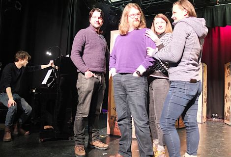 The Scottish Opera cast on stage at the Garrison Theatre on Wednesday evening. Photo: Alex Garrick-Wright.