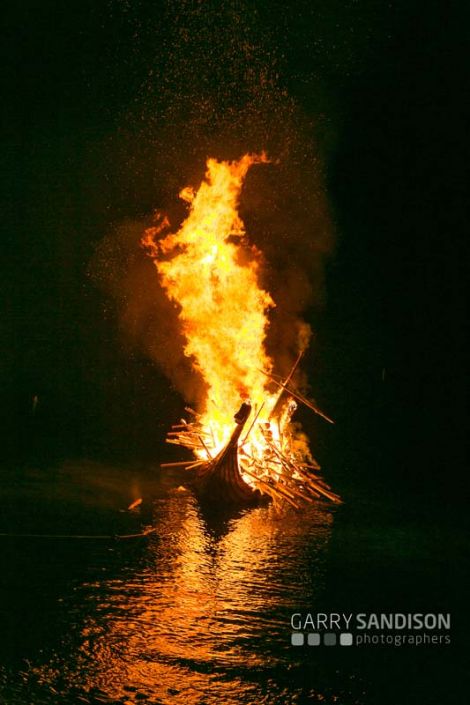 It was a beautiful night for a galley burning. Photo: Garry Sandison