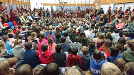 The SMUHA jarl squad rising Sound school on Friday morning. Photo: Kevin Osborn