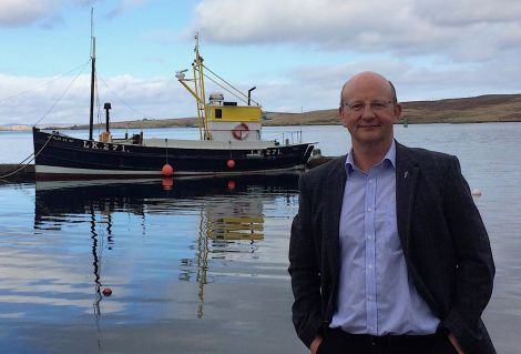 SOTEAG chairman David Paterson outside Shetland Museum and Archives. Photo: St Andrews University