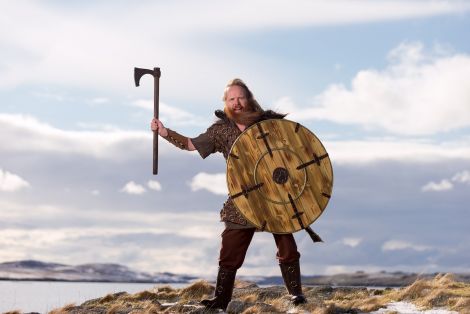 Guizer jarl Andrew Hall photographed by Ben Mullay.