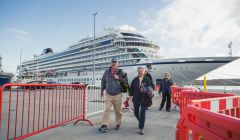 Lerwick Harbour’s Mair’s Pier provides additional berthing capacity for mid-sized cruise ships. Photo: Calum Toogood/Lerwick Port Authority.