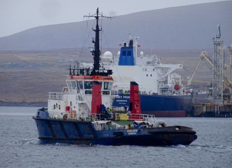 The Shalder leaving port on Monday. Photo: John Bateson