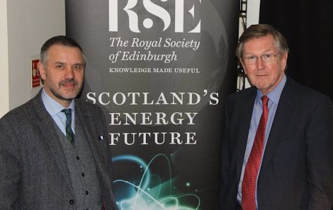 Professor Gavin Little (left) and chairman of the inquiry Sir Muir Russell at the Shetland Museum and Archives on Wednesday evening. Photo: Hans J Marter/Shetland News