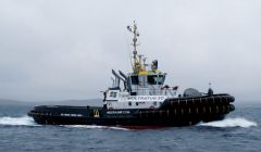 Multratug 30 arriving in Shetland back in March. Photo courtesy of Shetland Islands Council.